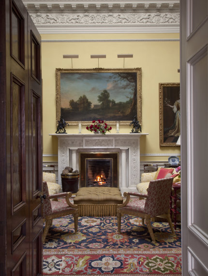 Saloon fireplace view