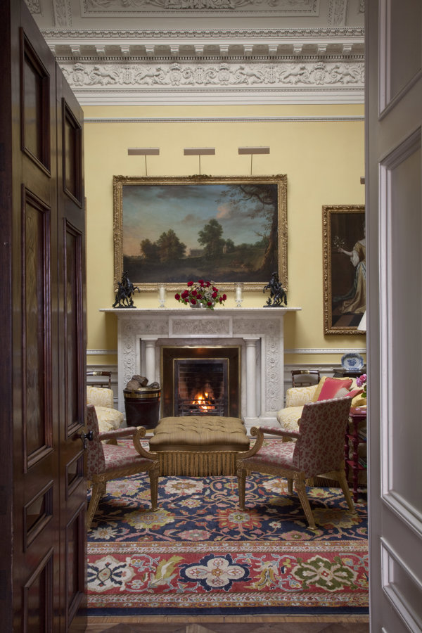 Saloon fireplace view